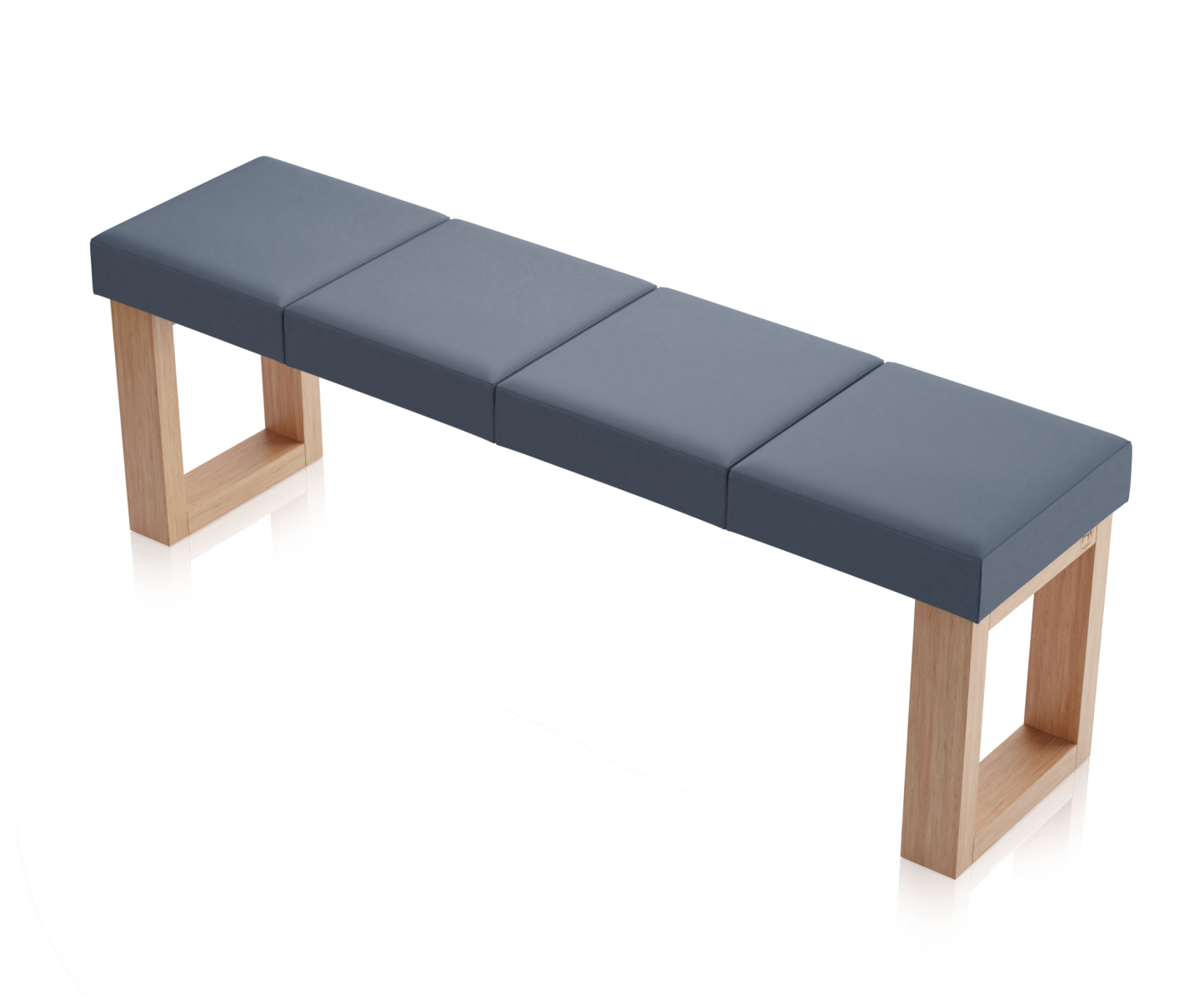 Ławka Paris Dąb Naturalny - 4 segmenty (140 cm), tapicerka Toronto Kamienny Niebieski