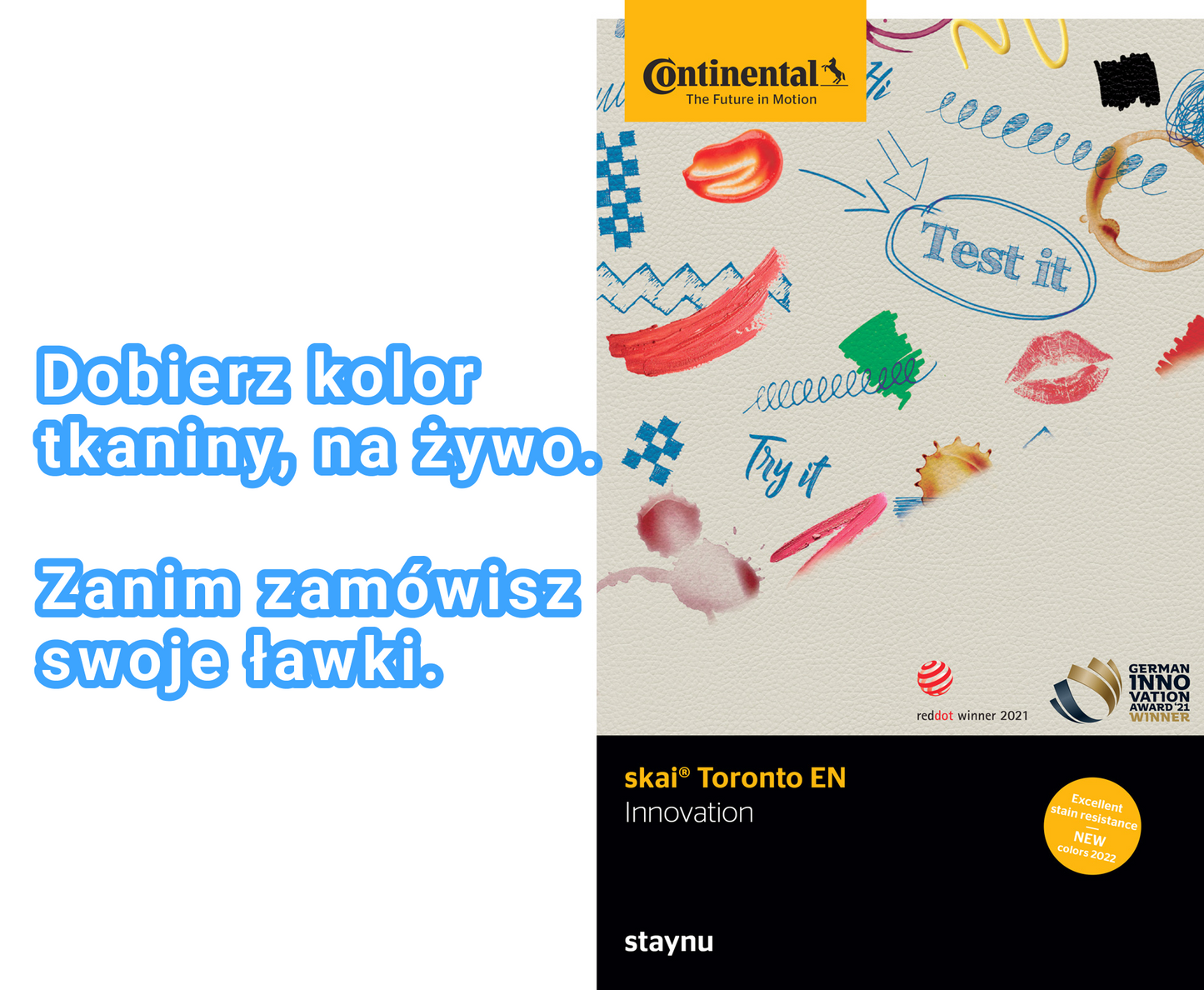 Wzornik Tapicerki Toronto Skai® od Continental: wybierz kolor swoich ławek