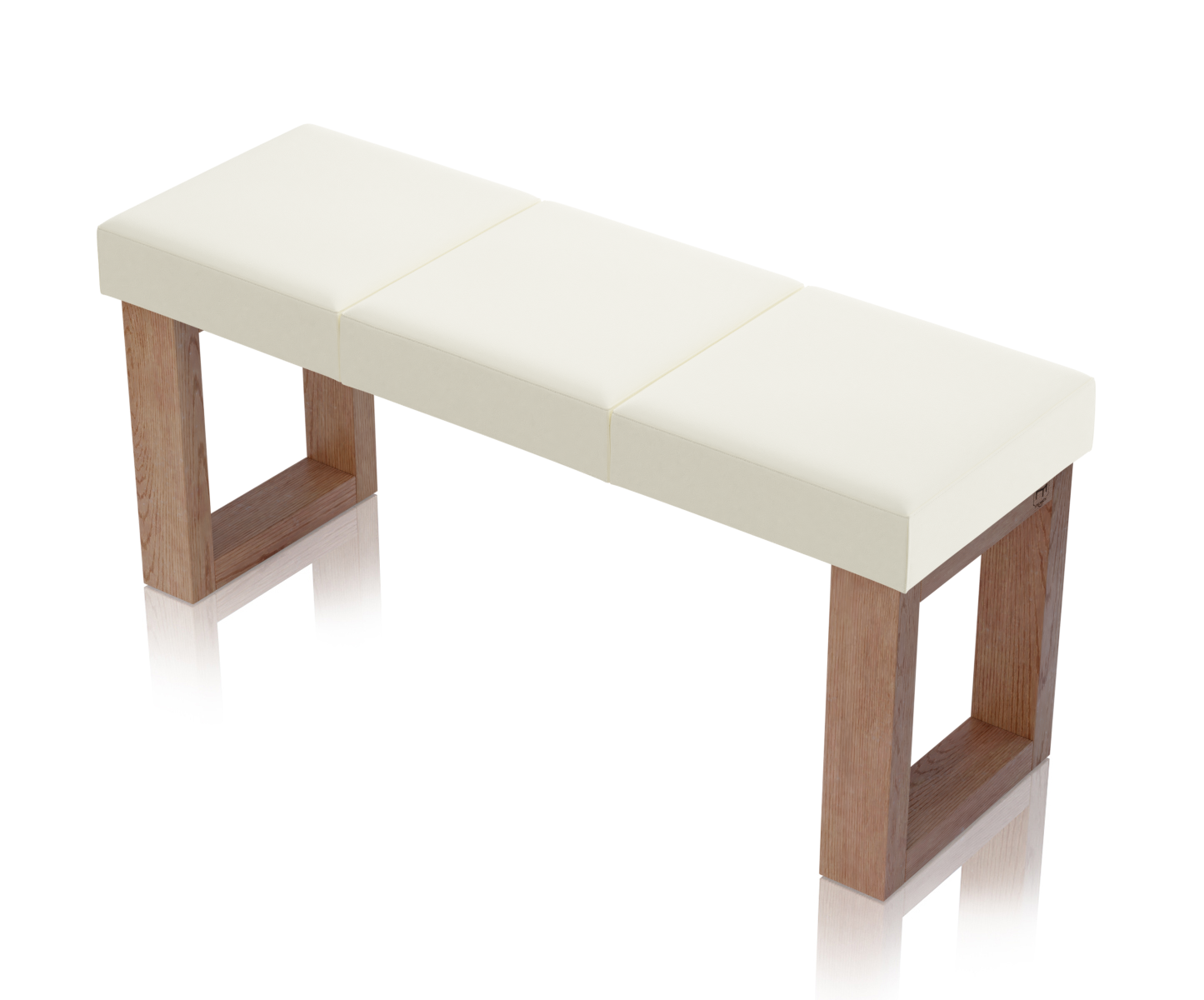 Ławka Paris Dąb Naturalny - 3 segmenty (105 cm), tapicerka Toronto Biały
