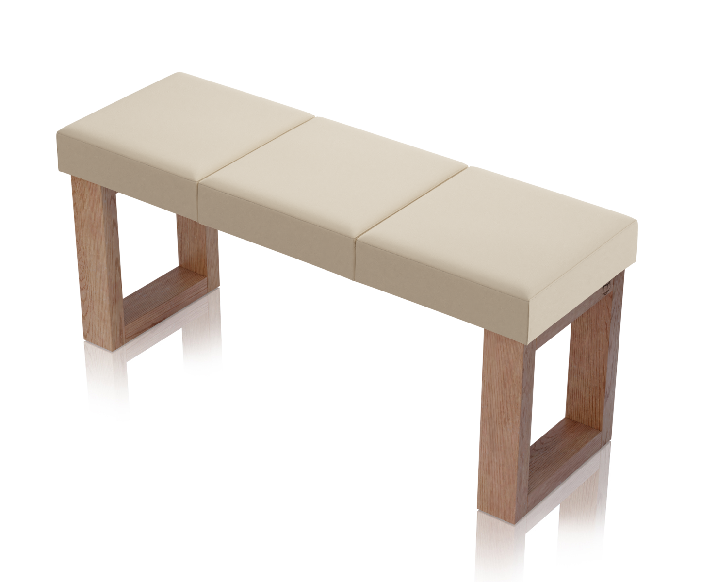 Ławka Paris Dąb Naturalny - 3 segmenty (105 cm), tapicerka Toronto Perłowy