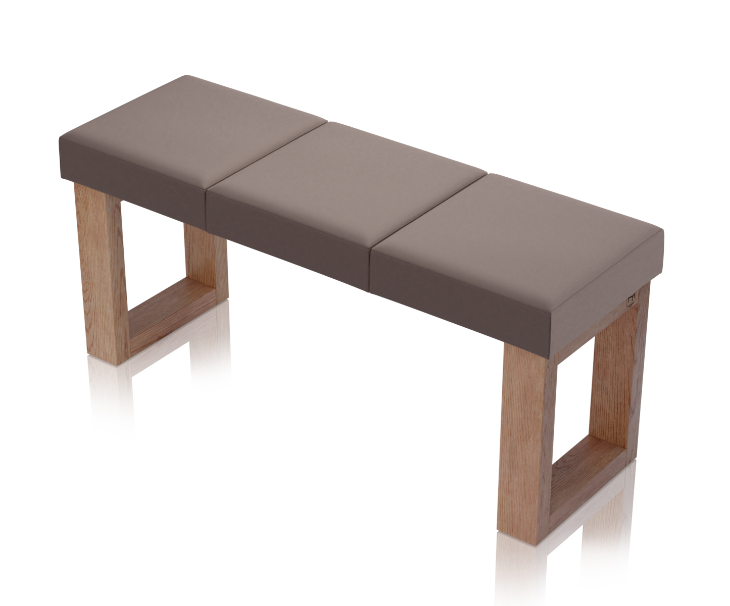 Ławka Paris Dąb Naturalny - 3 segmenty (105 cm), tapicerka Toronto Ciemny Brązowy