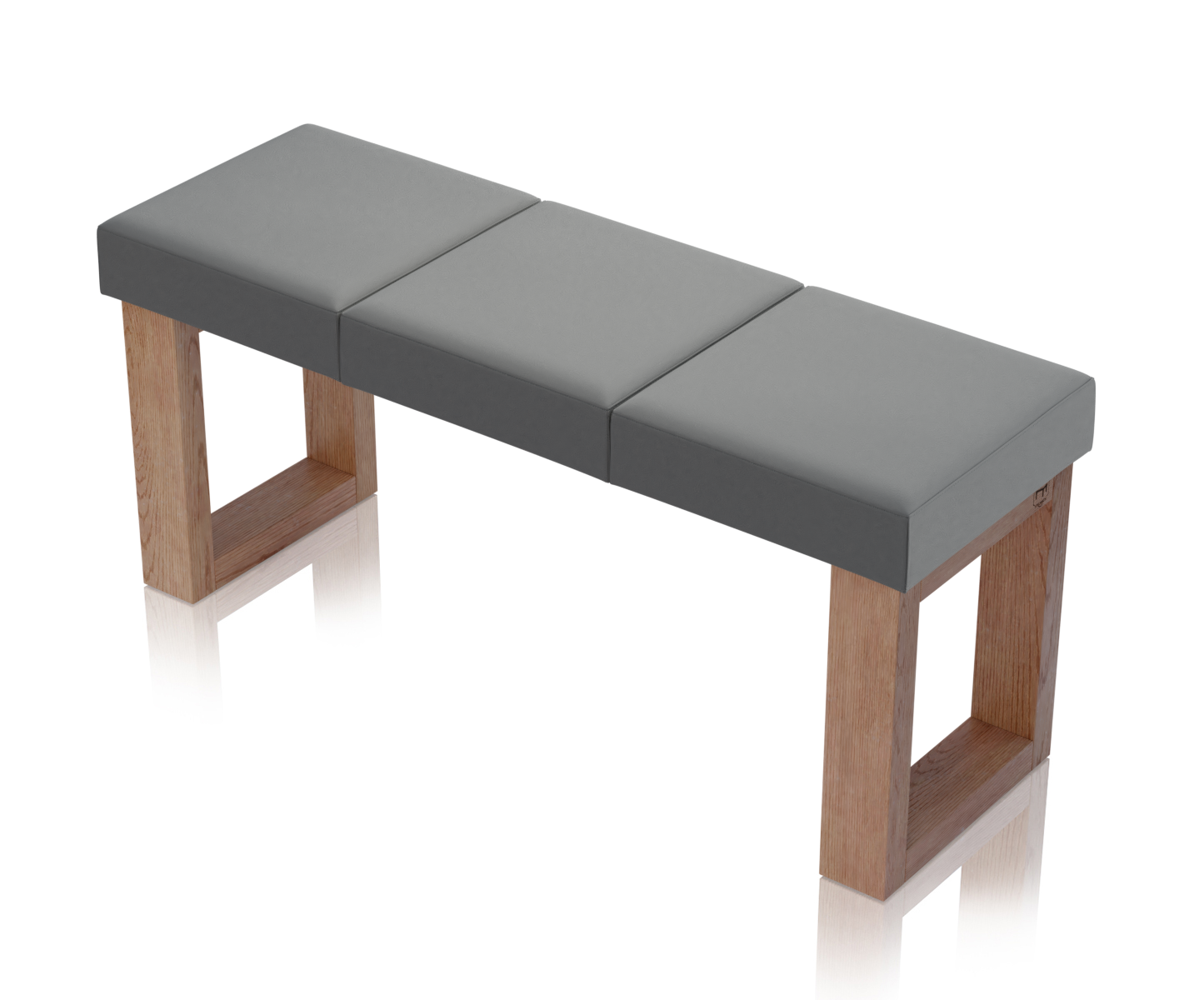 Ławka Paris Dąb Naturalny - 3 segmenty (105 cm), tapicerka Toronto Łupkowy Szary