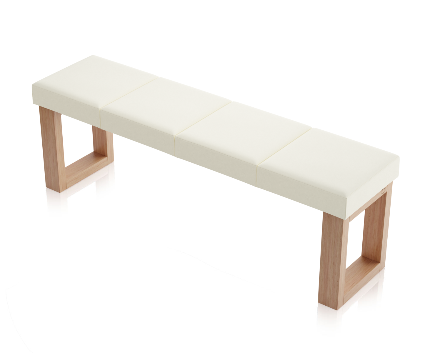 Ławka Paris Dąb Naturalny - 4 segmenty (140 cm), tapicerka Toronto Biały