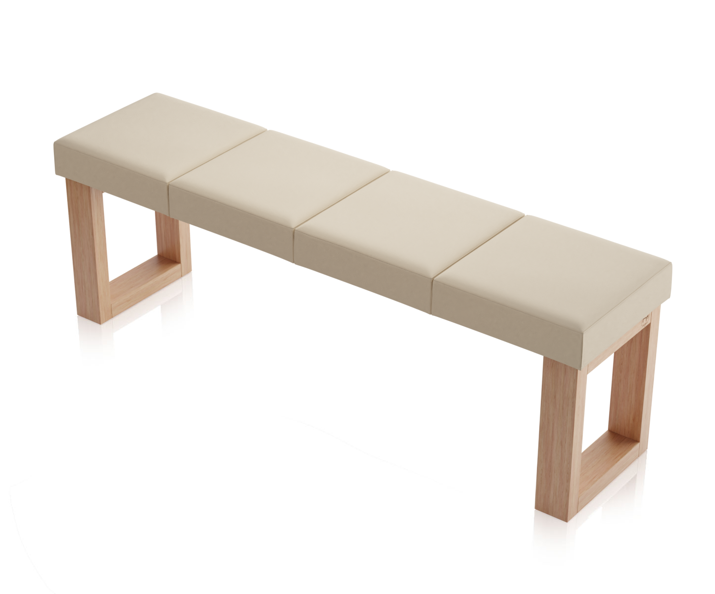 Ławka Paris Dąb Naturalny - 4 segmenty (140 cm), tapicerka Toronto Perłowy