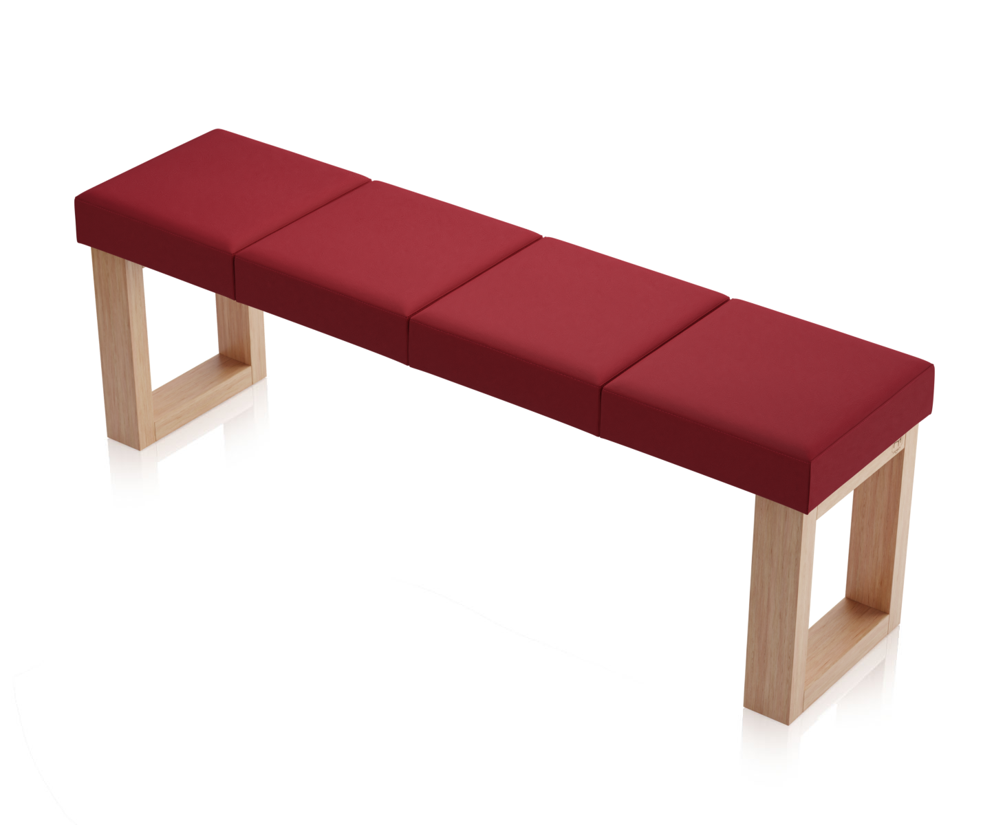 Ławka Paris Dąb Naturalny - 4 segmenty (140 cm), tapicerka Toronto Wiśniowy