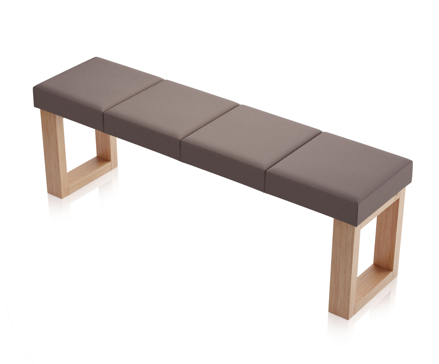 Ławka Paris Dąb Naturalny - 4 segmenty (140 cm), tapicerka Toronto Ciemny Brązowy