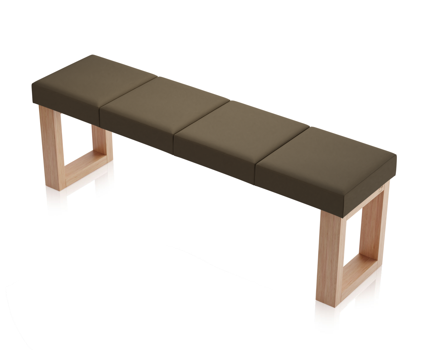 Ławka Paris Dąb Naturalny - 4 segmenty (140 cm), tapicerka Toronto Kawa Mokka