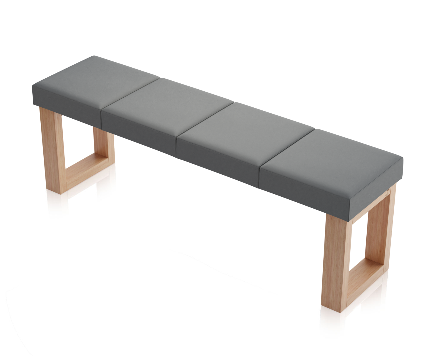 Ławka Paris Dąb Naturalny - 4 segmenty (140 cm), tapicerka Toronto Łupkowy Szary