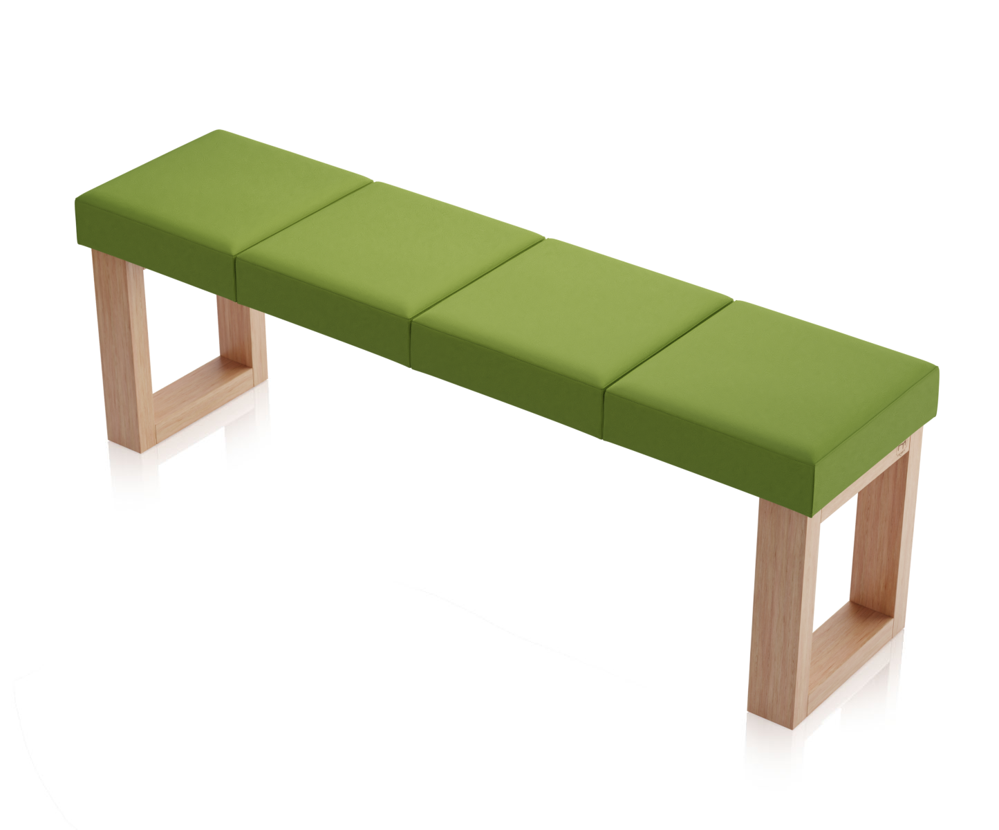 Ławka Paris Dąb Naturalny - 4 segmenty (140 cm), tapicerka Toronto Oliwkowy Zielony