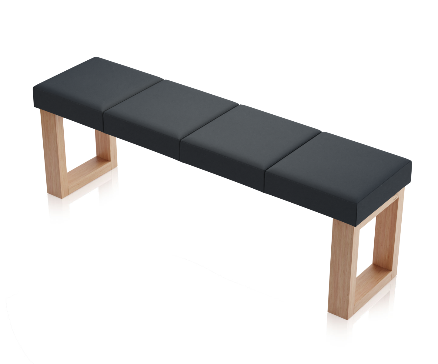 Ławka Paris Dąb Naturalny - 4 segmenty (140 cm), tapicerka Toronto Antracytowy
