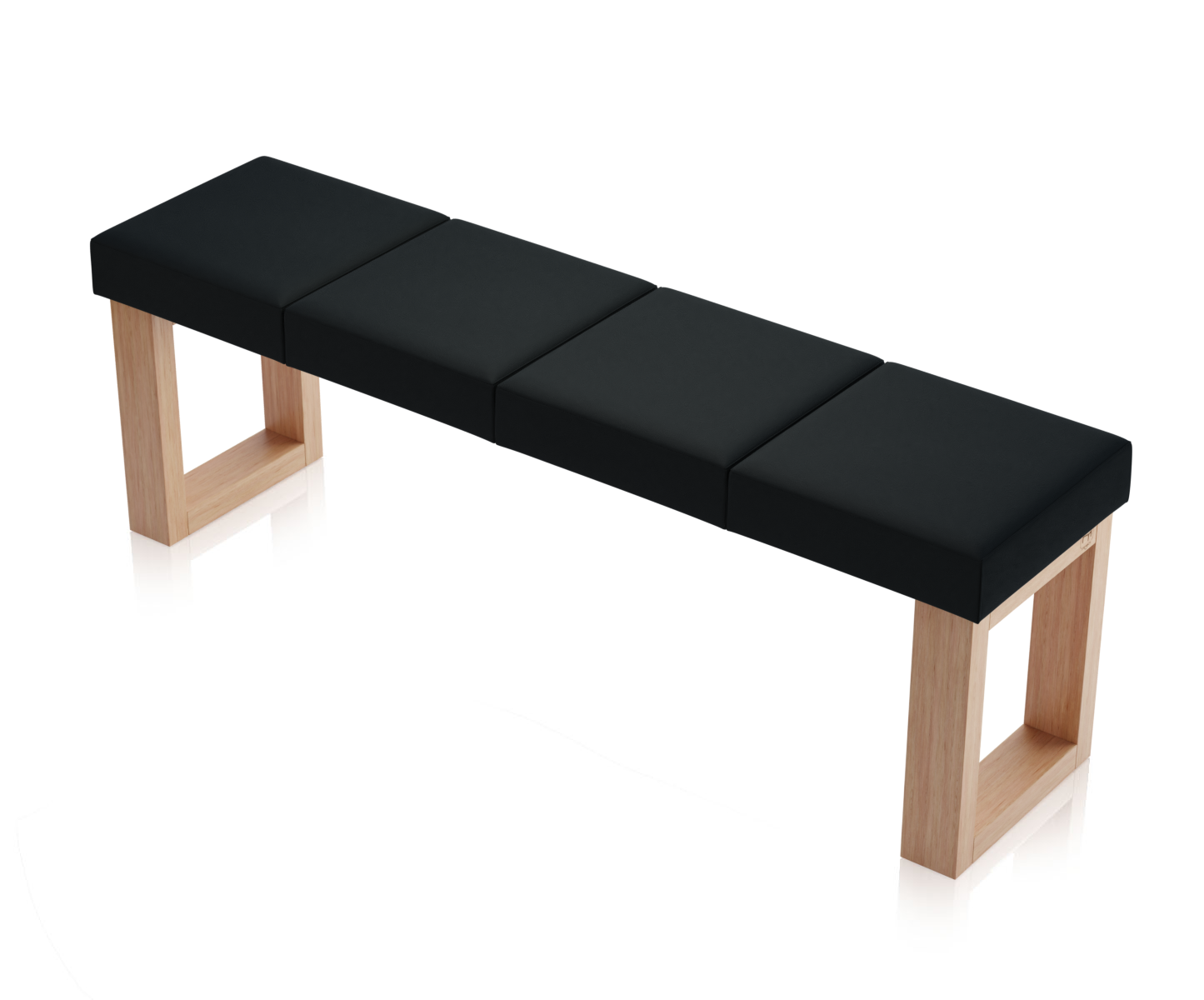 Ławka Paris Dąb Naturalny - 4 segmenty (140 cm), tapicerka Toronto Czarny