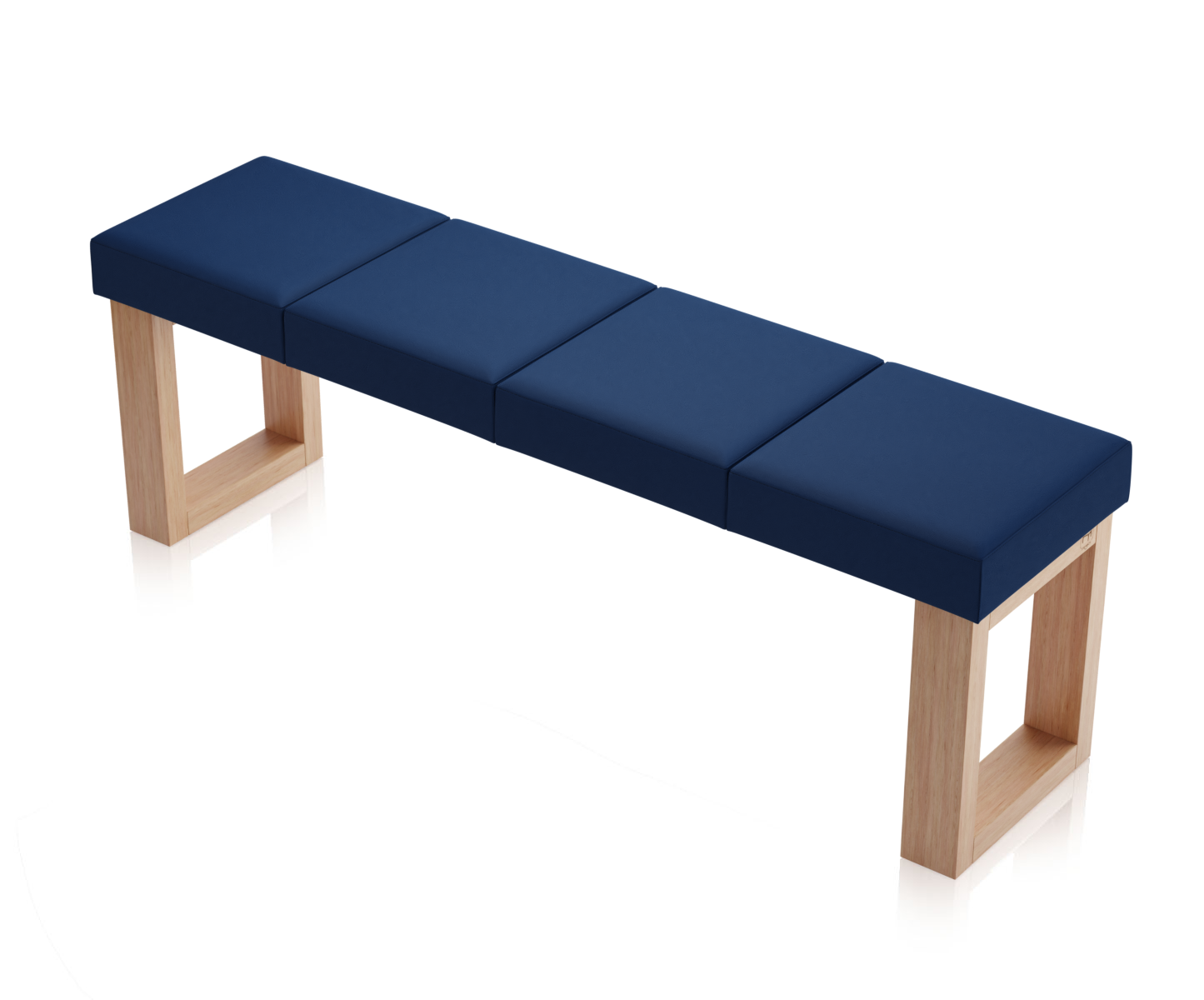 Ławka Paris Dąb Naturalny - 4 segmenty (140 cm), tapicerka Toronto Ciemny Niebieski