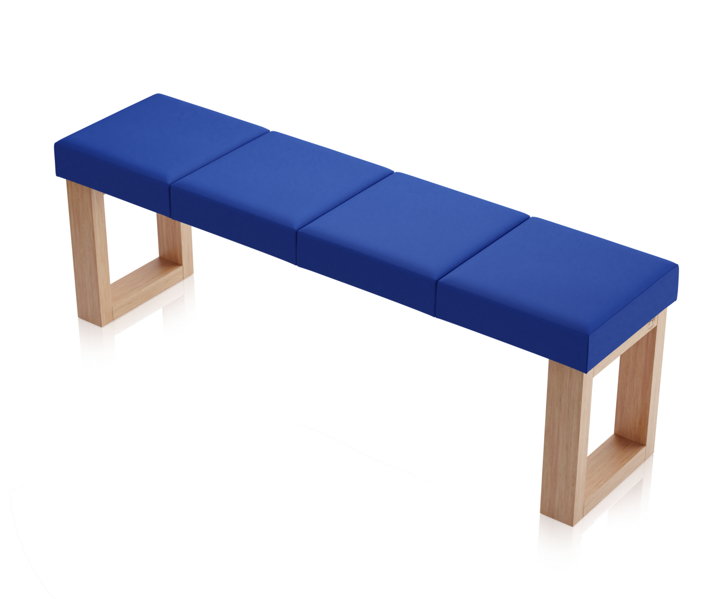 Ławka Paris Dąb Naturalny - 4 segmenty (140 cm), tapicerka Toronto Szafir
