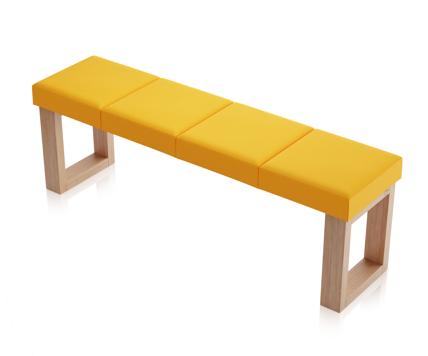 Ławka Paris Dąb Naturalny - 4 segmenty (140 cm), tapicerka Toronto Słoneczny Żółty